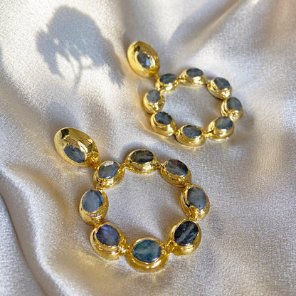 Asiana Wanda Labrodite & Gold Earrings