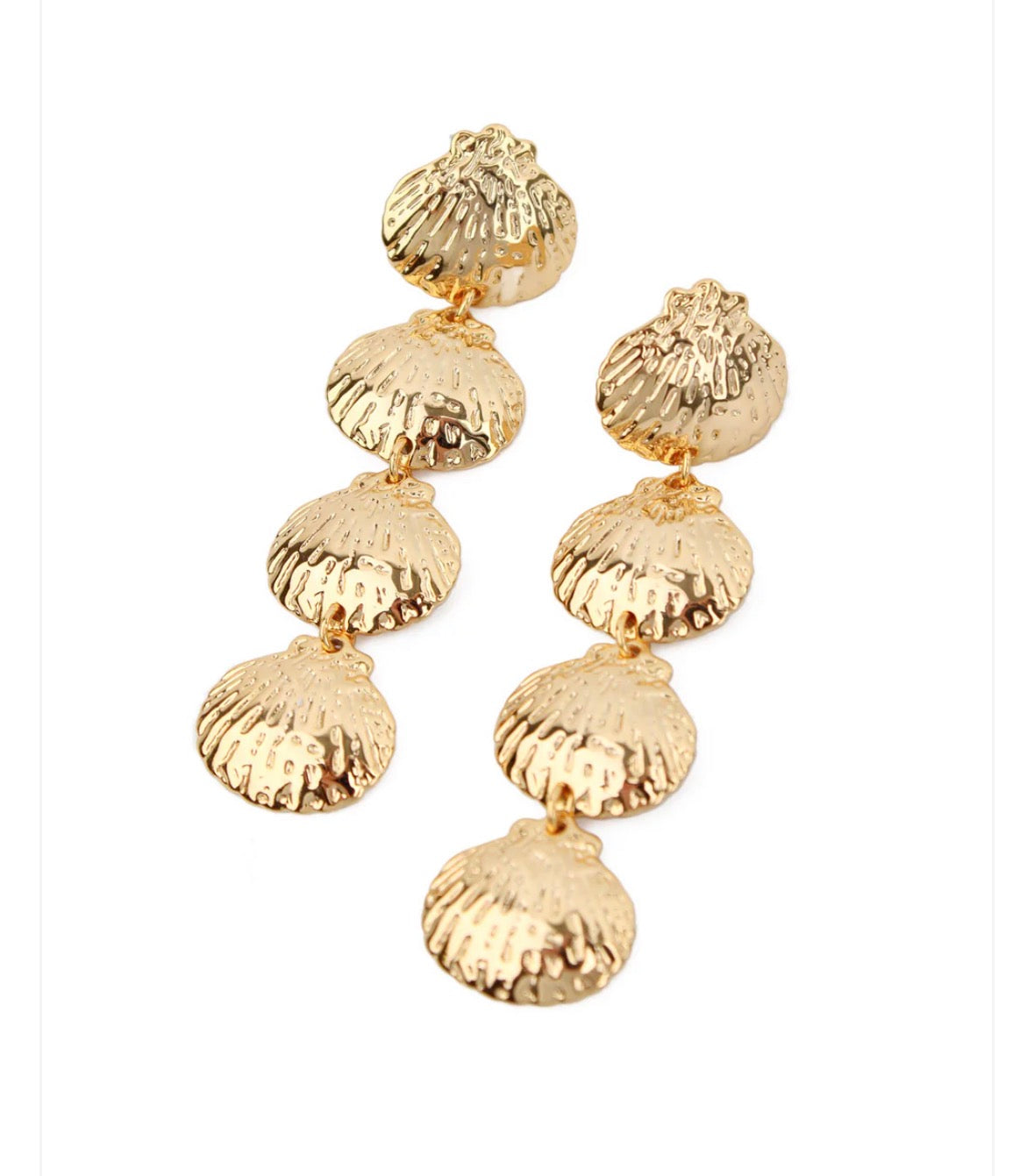 GOLD MULTI SHELL DROP EARRINGS