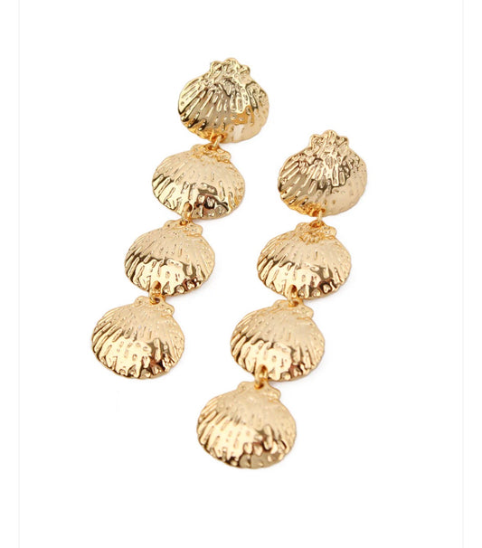 GOLD MULTI SHELL DROP EARRINGS