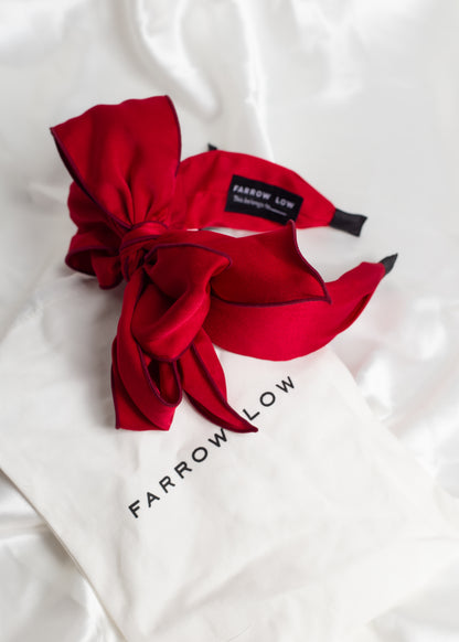 Beau Wired Headband in Emerald, Red & Burgundy