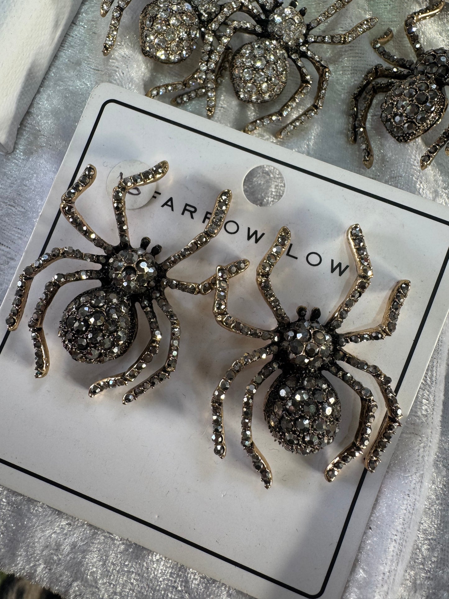 Diamond Webbed Spider Earrings