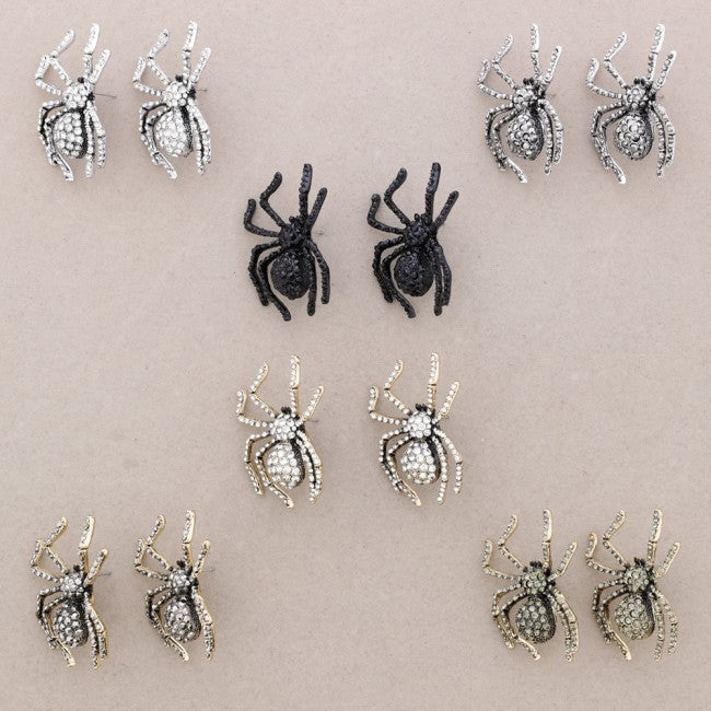 Diamond Webbed Spider Earrings