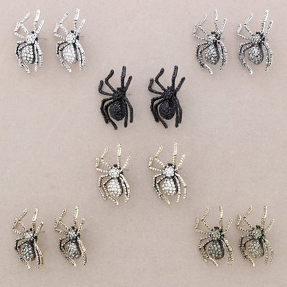 Diamond Webbed Spider Earrings