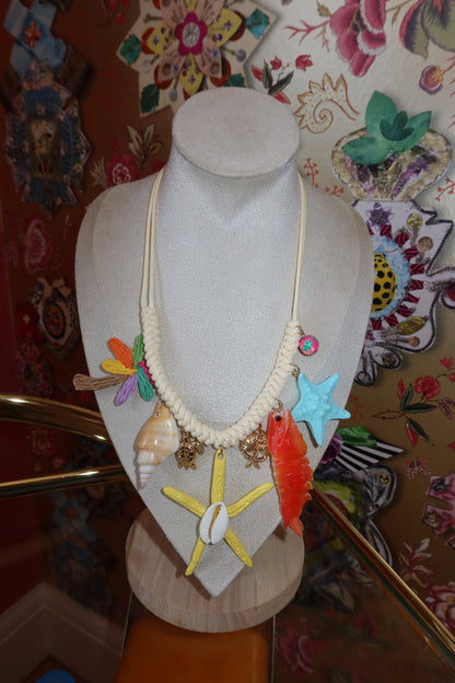 Tropical Vibes Raffia  Necklace