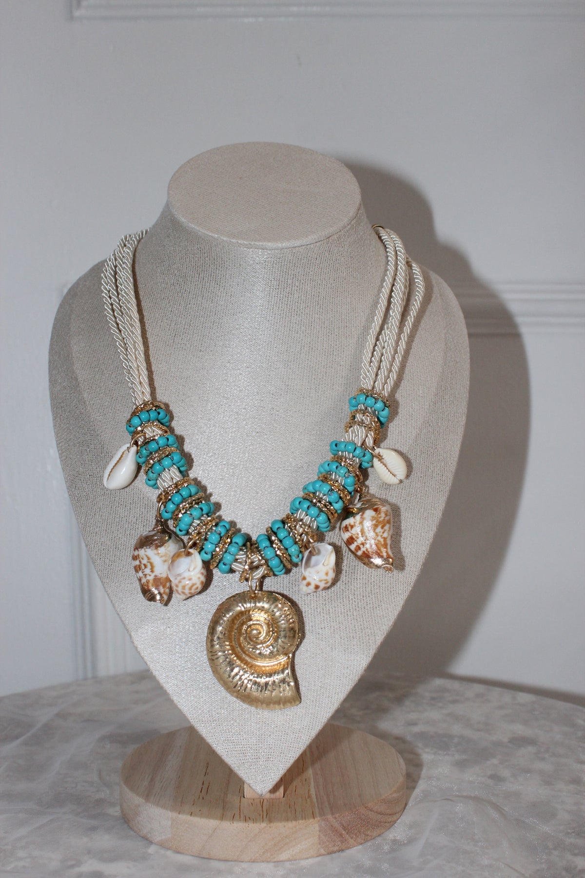 Aurura Turquoise Shell Charm Necklace