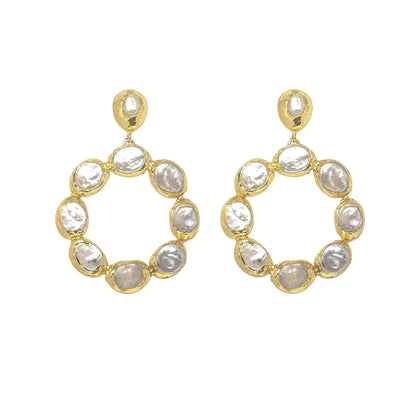 Asiana Wanda Pearl & Gold Earrings