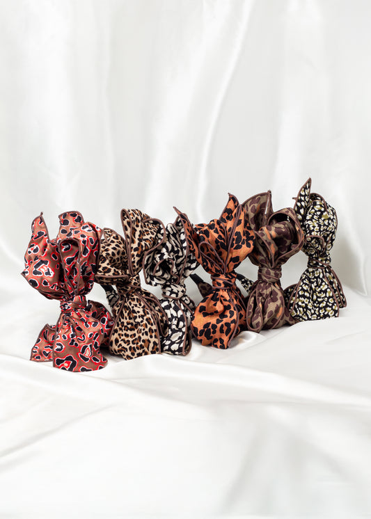 Beau Luxe Wired Bow Headbands In Various Prints