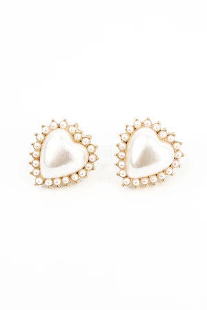 Pearl Heart Studs
