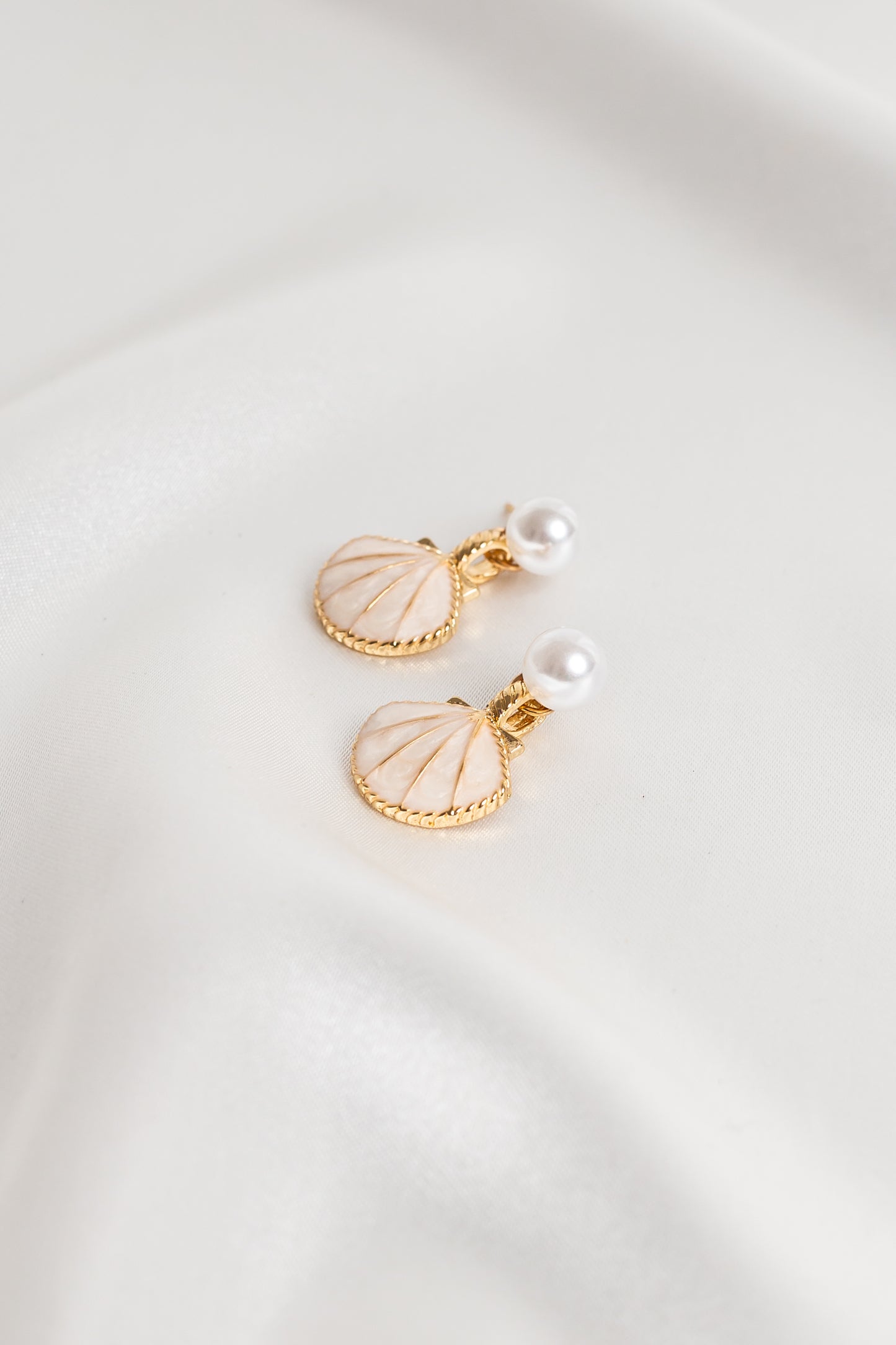 Sophie Pearl & Shell Stud Drop Earrings