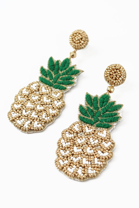 Penelope Pineapple Earrings In Gold