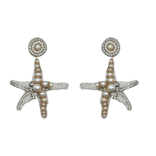 Luxe White Pearl Starfish Earrings
