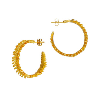 Fern Hoop Earrings - Vienna Gold Collection