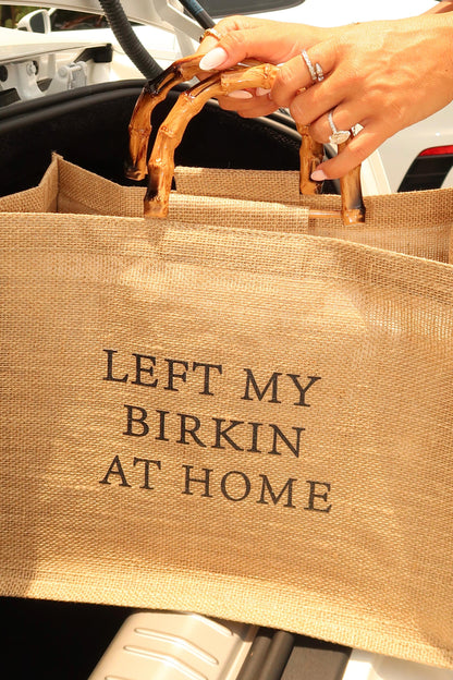 Birkin Lovers - Canvas Tote Bag with Bamboo Handles