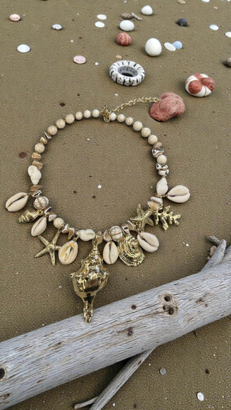 Cone Shell Strand Layered Necklace