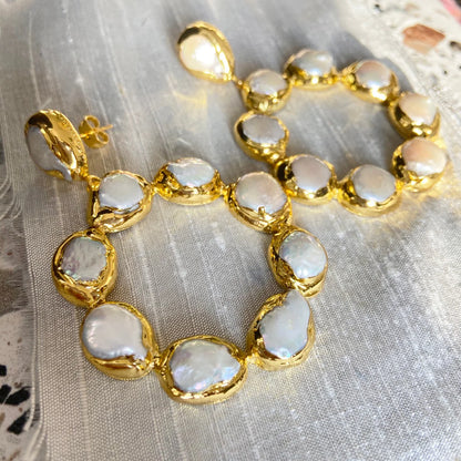 Asiana Wanda Pearl & Gold Earrings