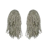 Show Stopper Drape Statement Earrings in Silver