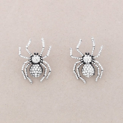 Diamond Webbed Spider Earrings