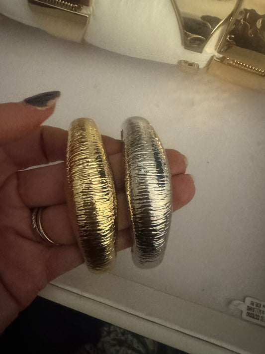 The Textured Cuff In Gold & Silver
