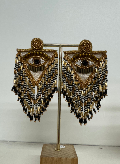 Lucky Eye Tassle Earrings