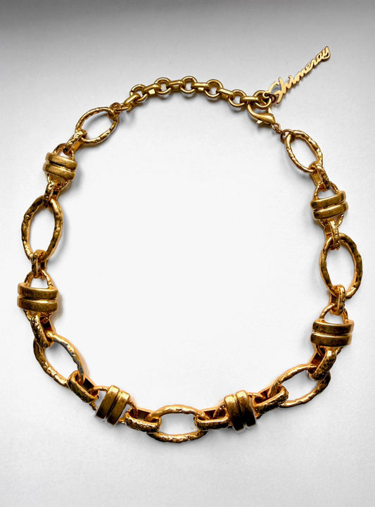 Tara Brushed Gold Chain Reaction Necklace &Earring Set