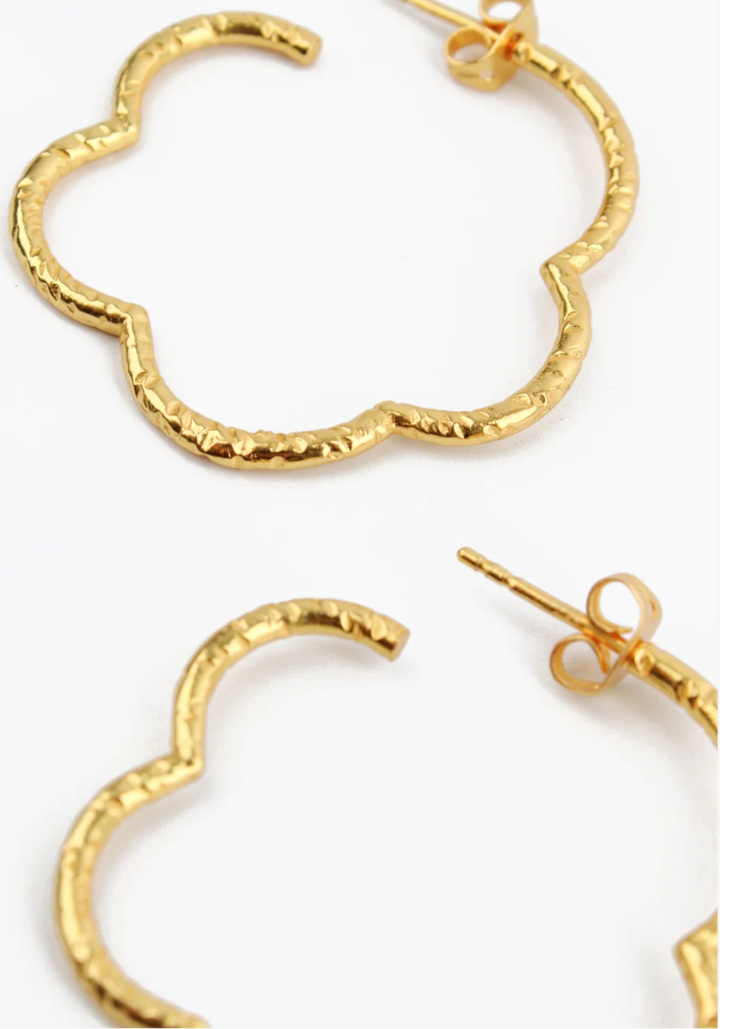 Flower Gold Hoop Earrings