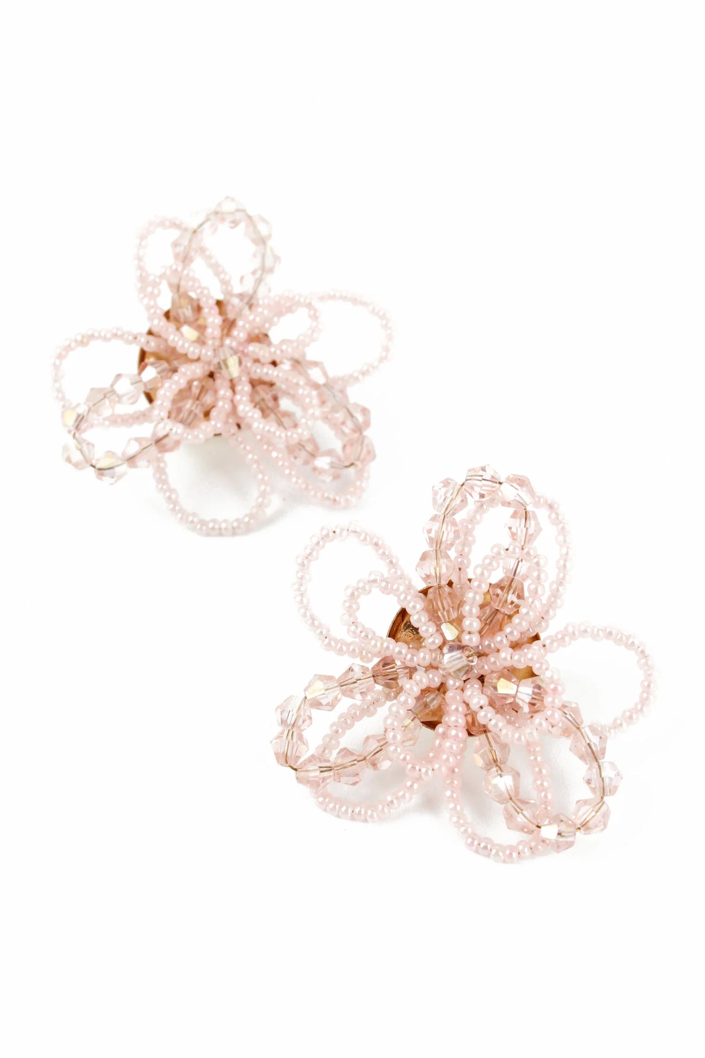 3D Flower Earrings in Blush or White