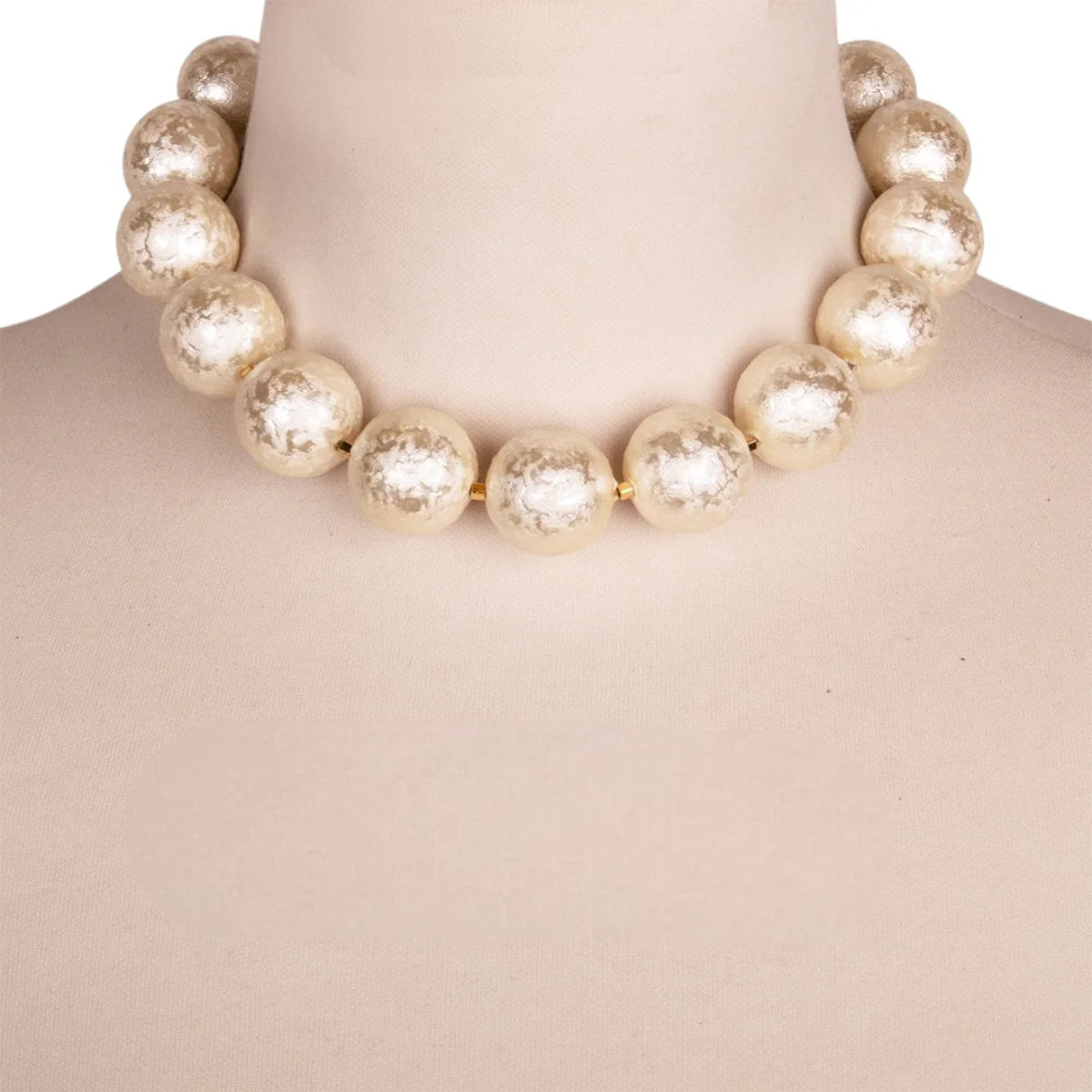 Large Cotton Pearl Grecian Choker Necklace