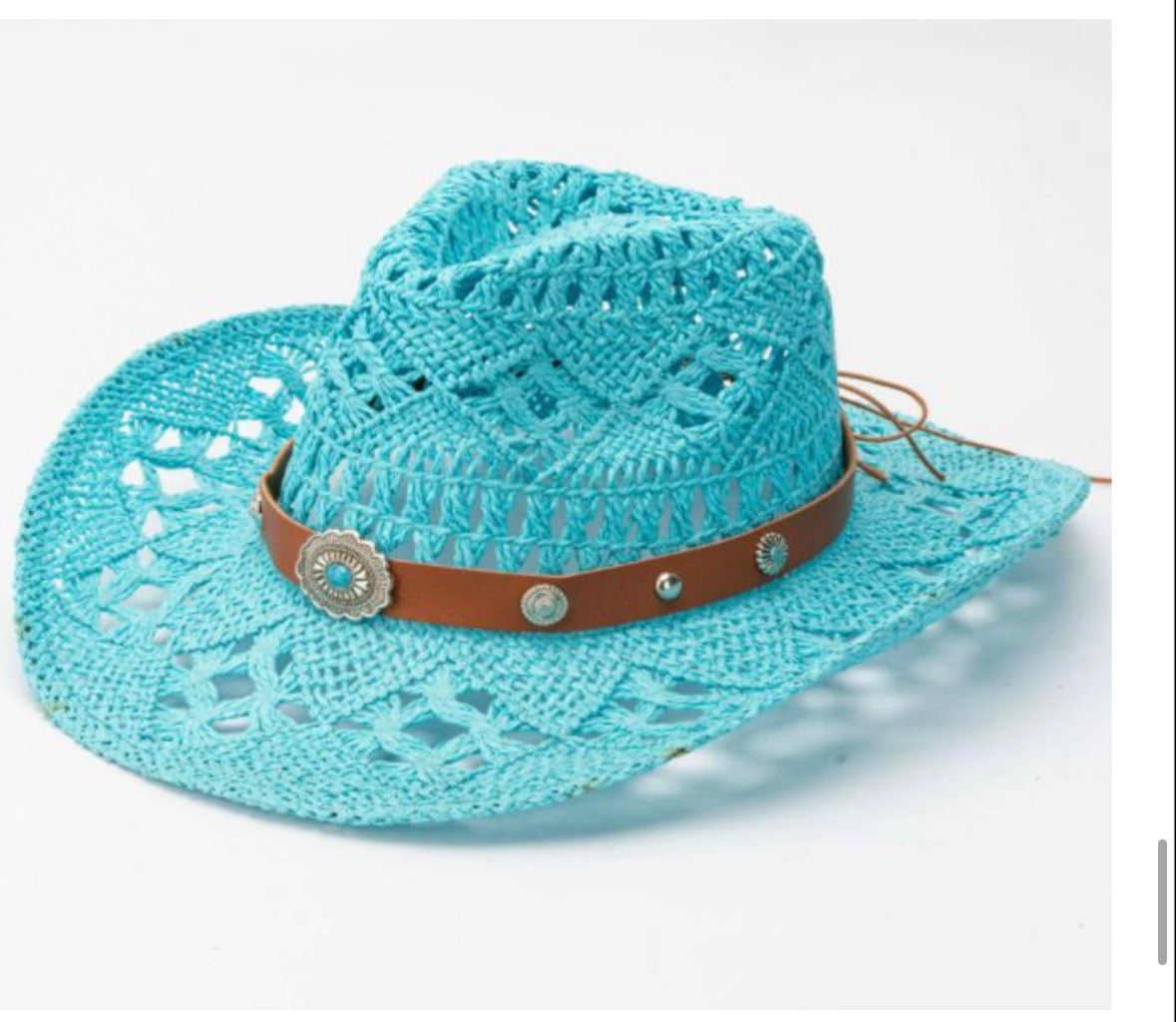 Billy Cowboy Hat in Pink & Turquoise Blue