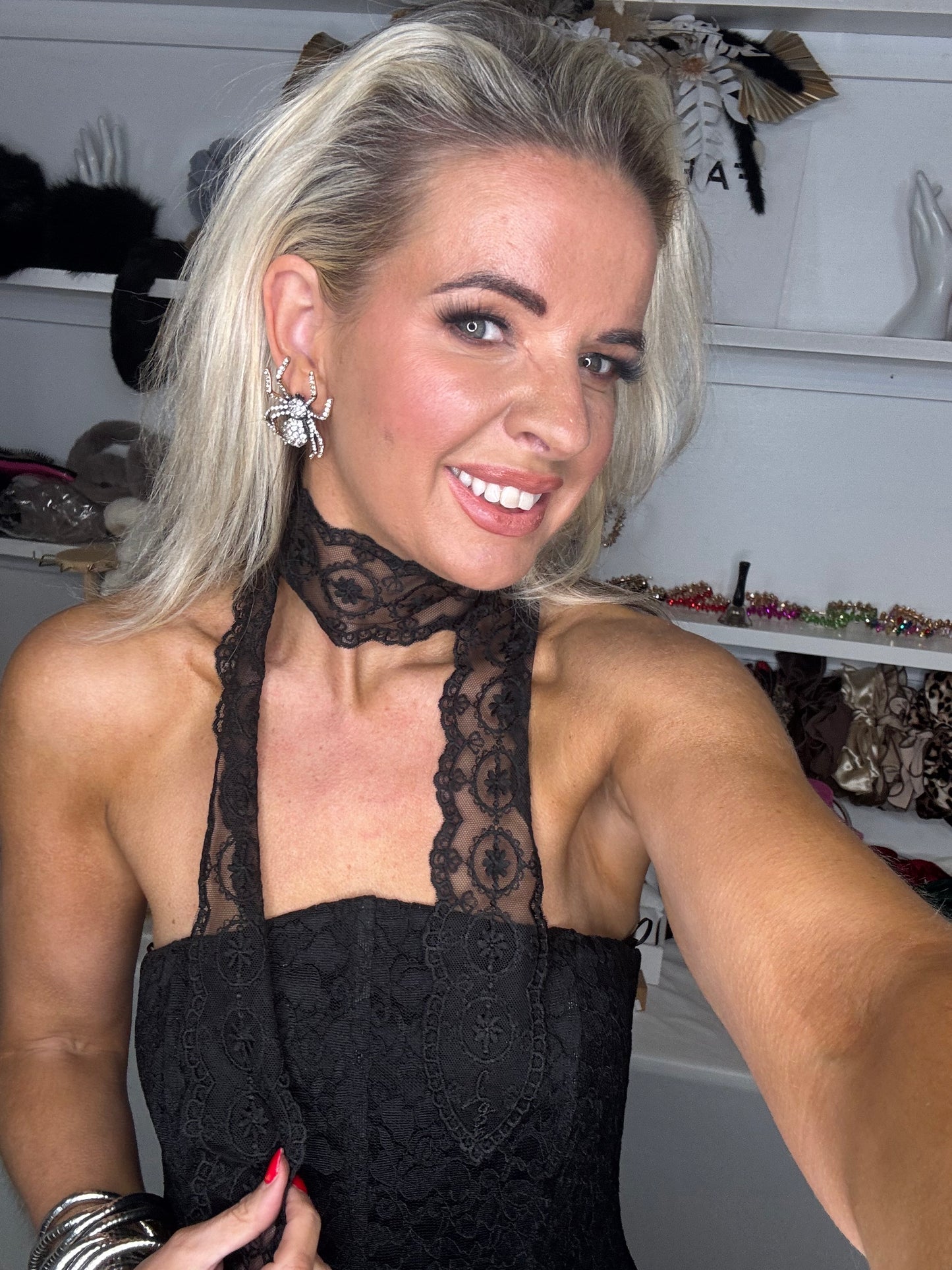 Black Lace Scarf Choker