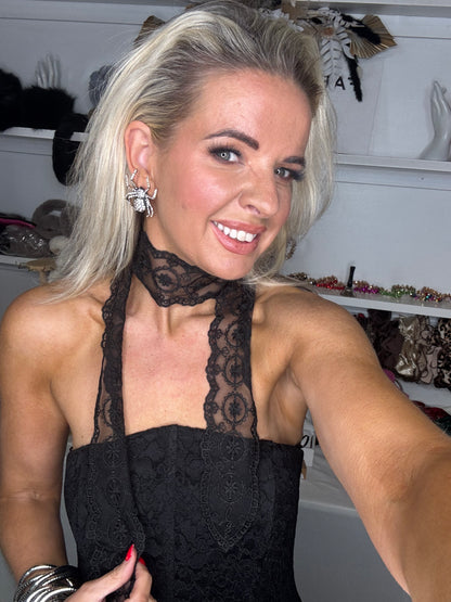 Black Lace Scarf Choker