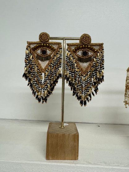 Lucky Eye Tassle Earrings