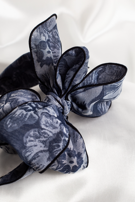 Floral Denim Look Beau Wired Headbands