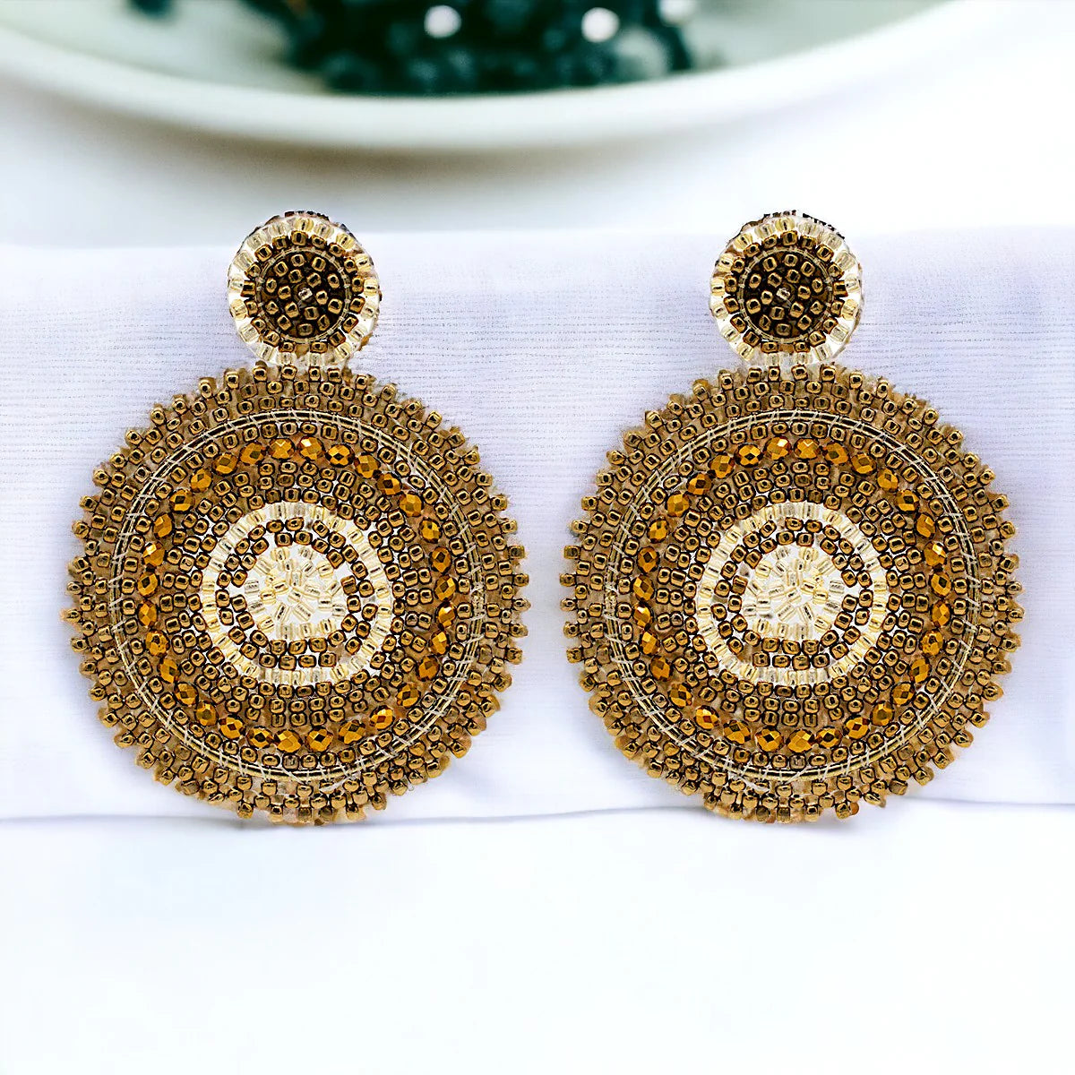 Beaded Circle Earrings