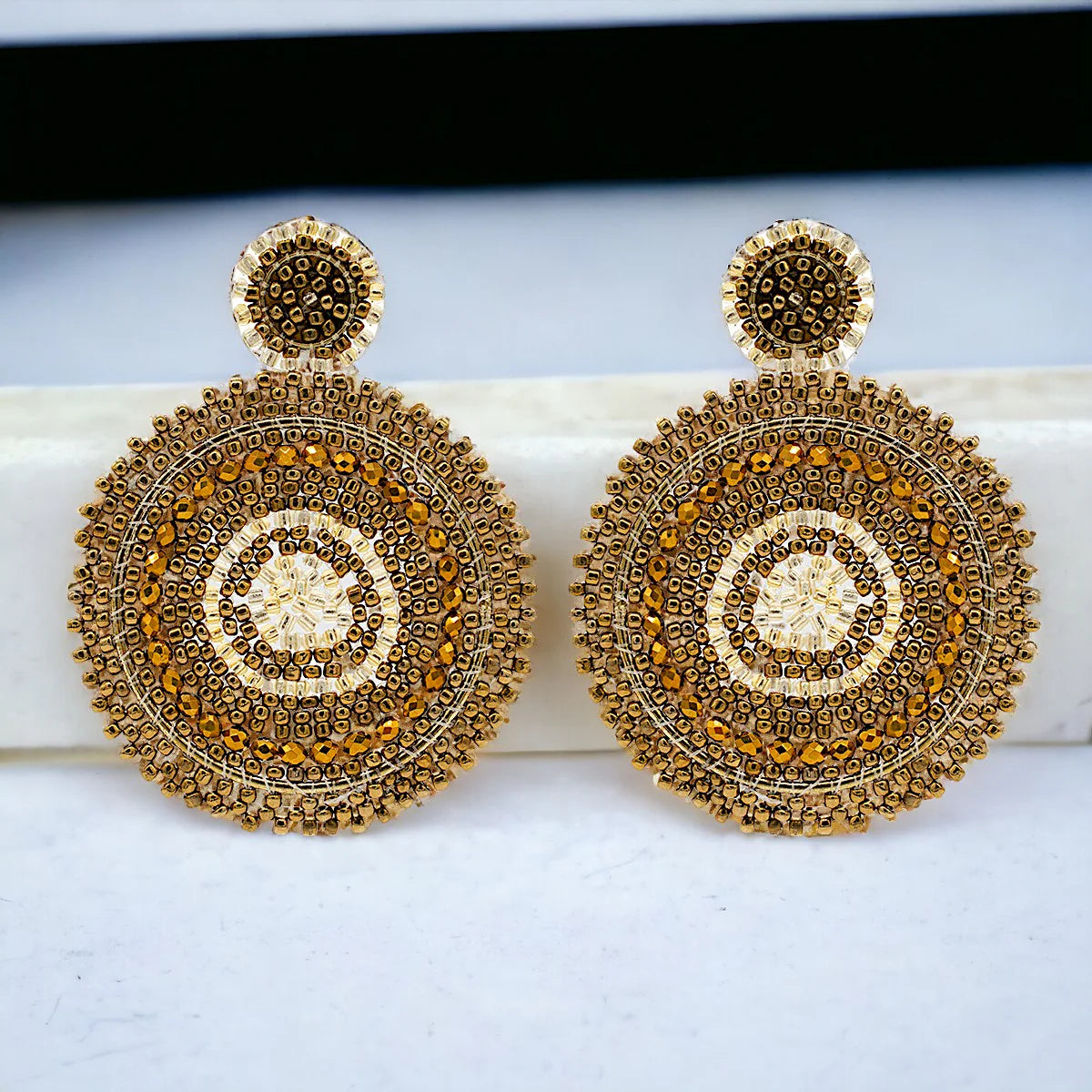 Beaded Circle Earrings