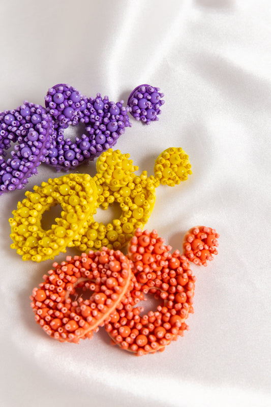 Honeymoon Oval Beaded Earrings in 7 Colourways
