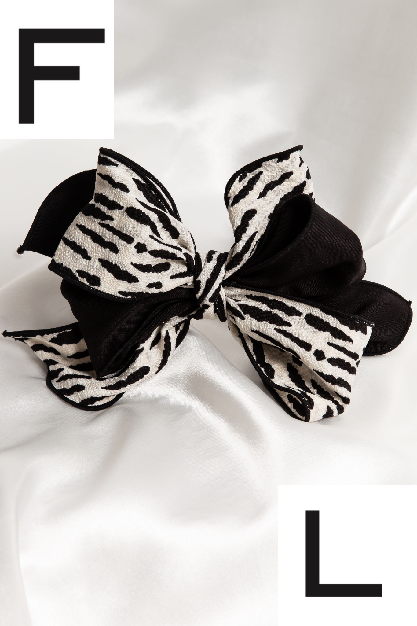 Beau Wired Bow Headband in Zebra Splash