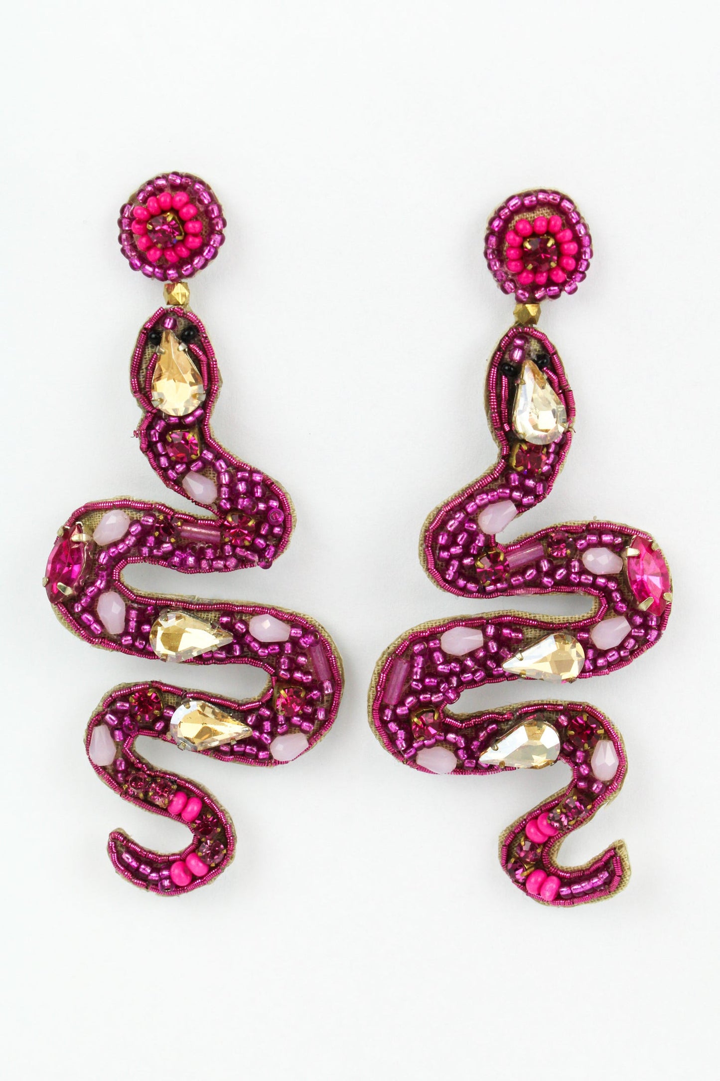 Beaded Snake Earrings