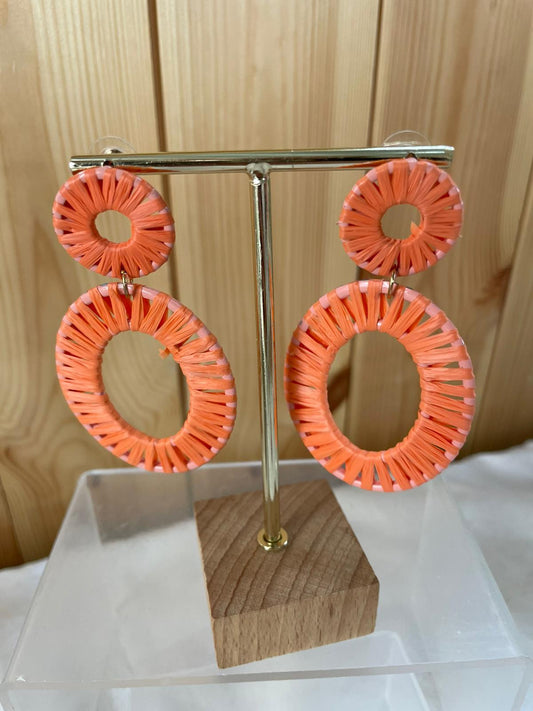 Erin’s Oval Orange Statement Earrings