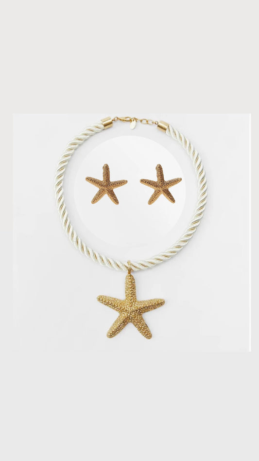 Starfish Rope Choker & Earring Set