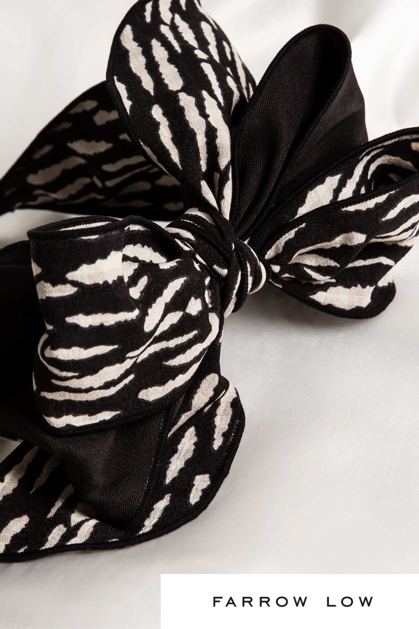 Beau Wired Bow Headband in Zebra Splash