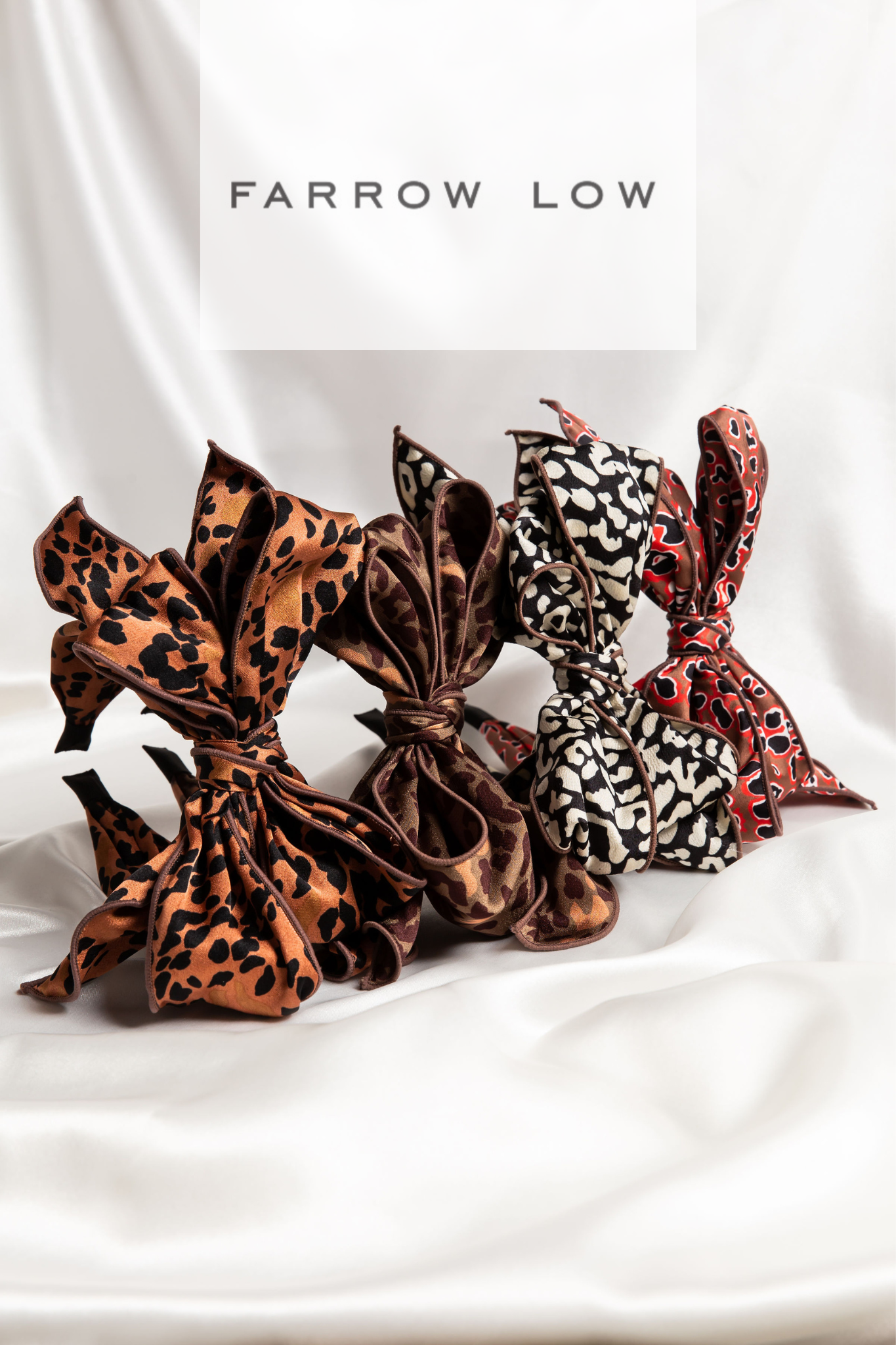 Beau Luxe Wired Bow Headbands In Various Prints