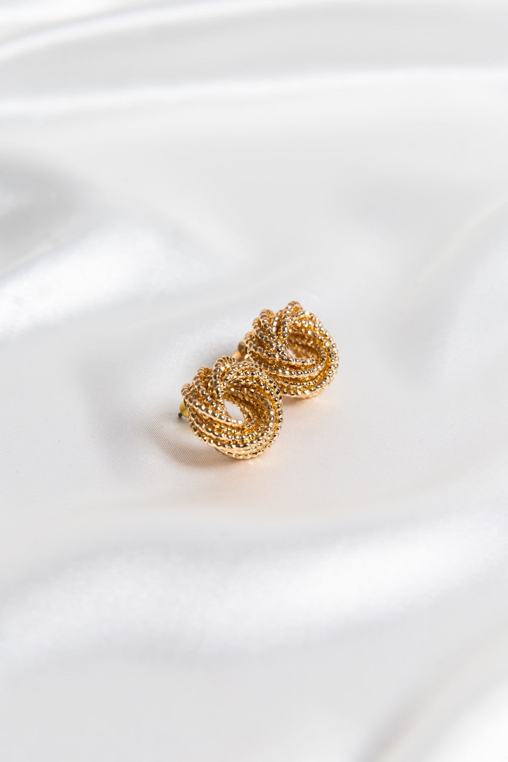 Golden Glitter Swirls Clip On  Statement Stud Earrings