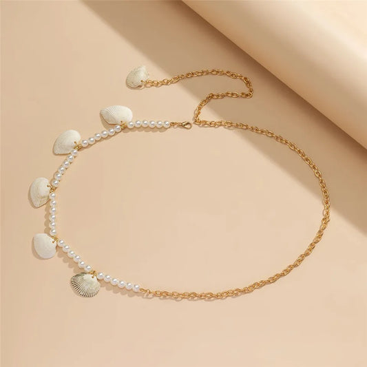 Summer Pearl & Shells Belly Chain