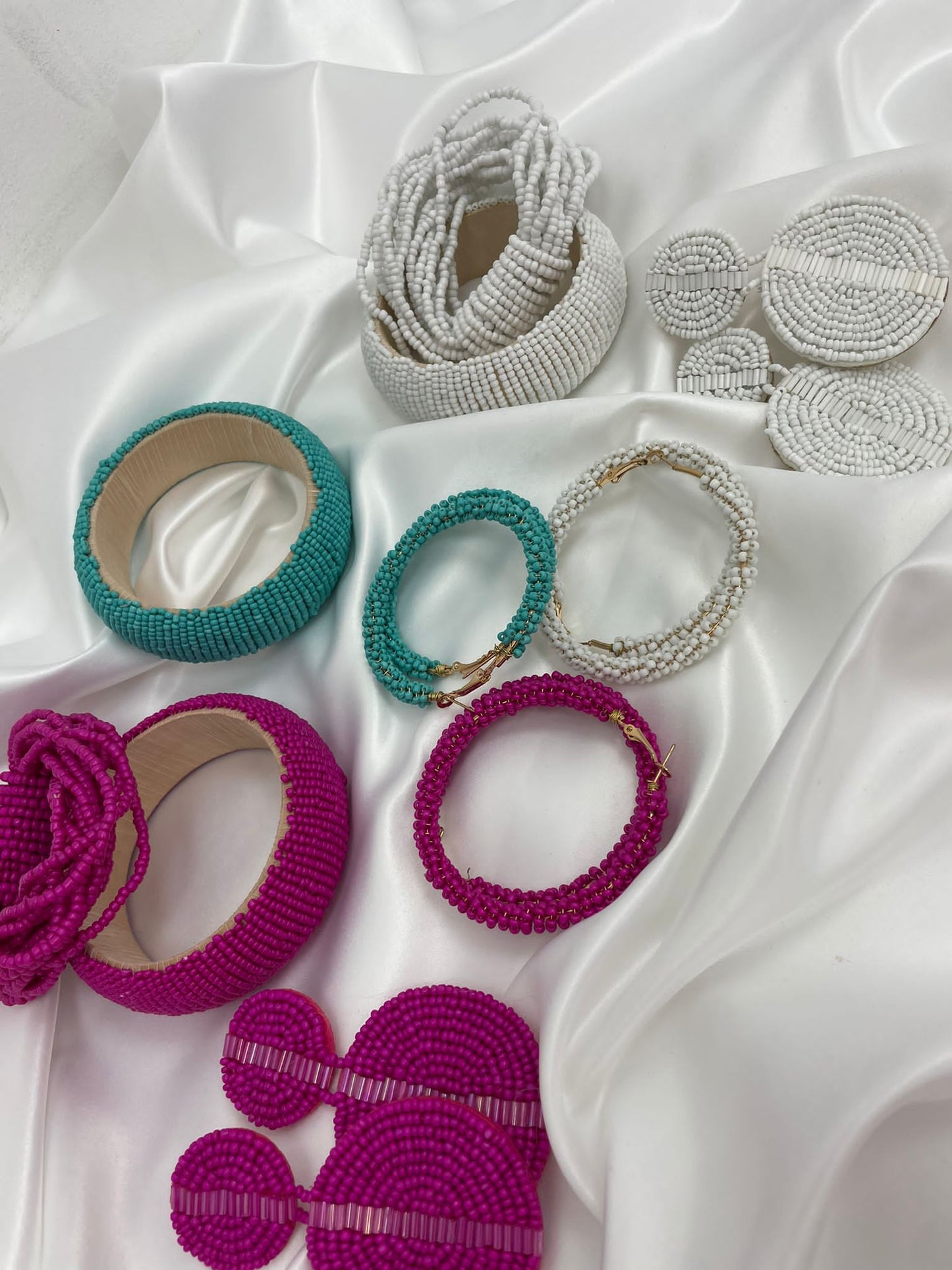 Spanish Beaded Round Bangles Available In 3 Colours