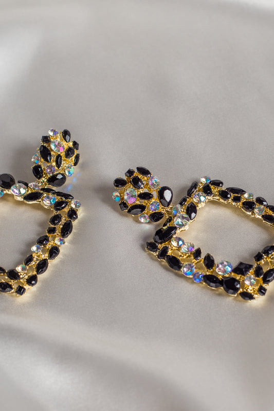 Crystal Cleo Earrings in Midinight Diamond