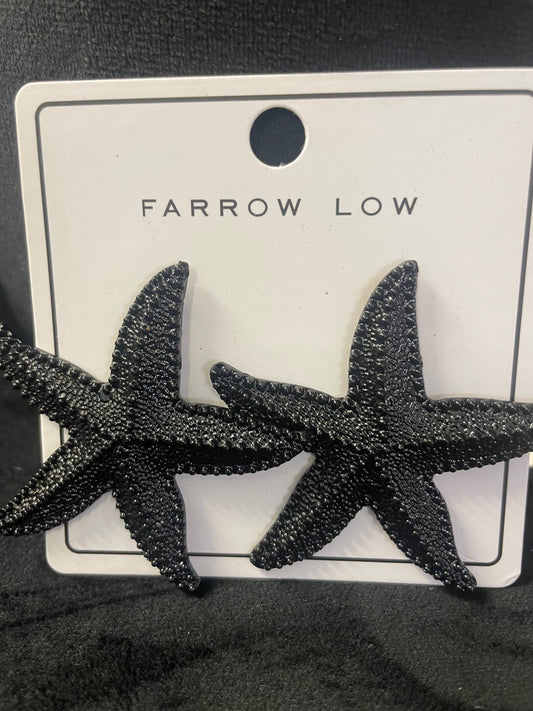 Sally Statement Starfish Earrings In Black