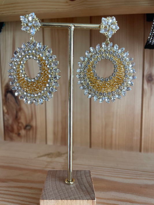 Sundowner Crystal Gold & Silver Earrings