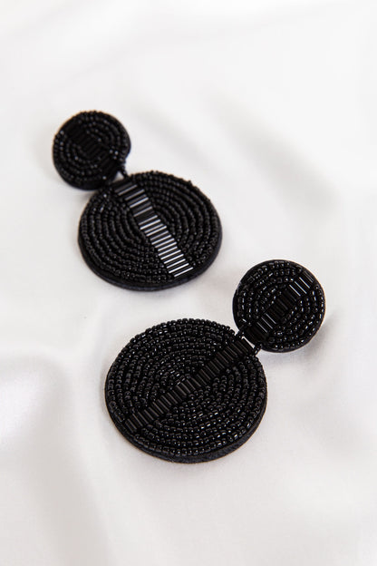 Holiday 2-Tiered Round Beaded Earrings in 4 Colour Ways