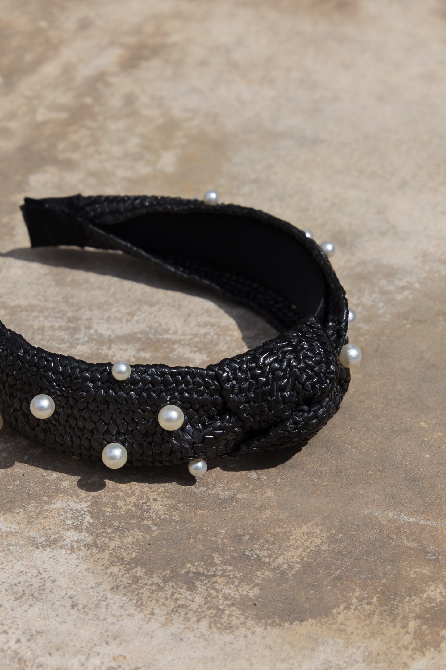 Pearl Beaded Raffia Headbands