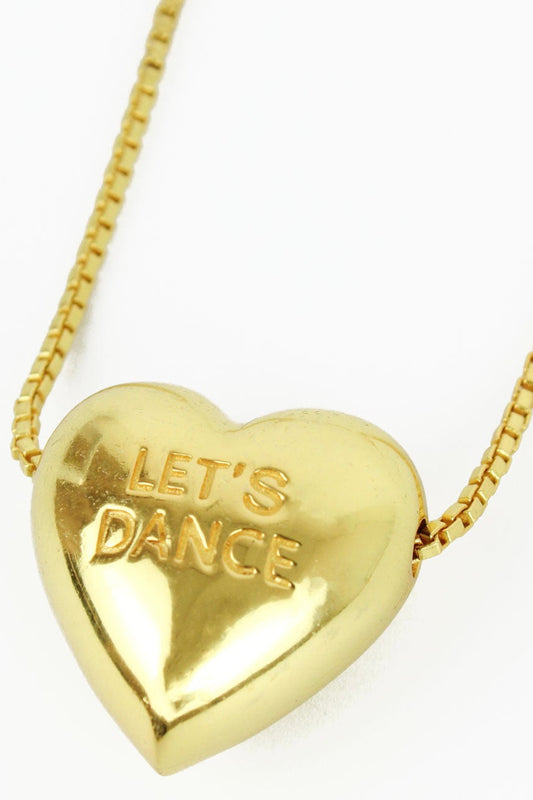 Chunky Heart Let’s Dance/Time To Party Necklace (18 ct gold plaited)